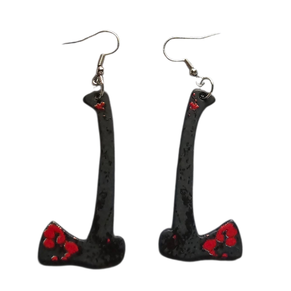 Black and Red Dangle Earrings